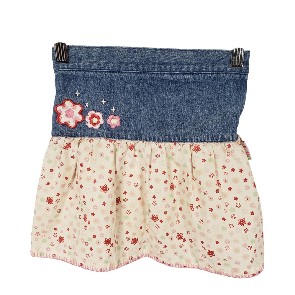 Vintage Elmo Sesame Street Girls Skirt Denim Top Floral Toddler Girl 5T